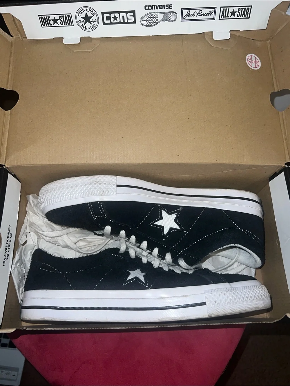 Converse One Star Low Top Sneakers - Black with White Star